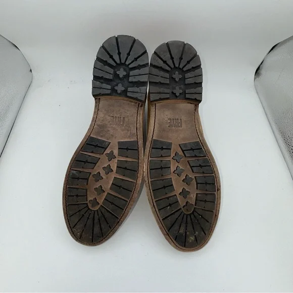 Frye - men’s Dylan Chelsea Boots Tan suede leather ankle boots pull on shoes 12 - Picture 8 of 9